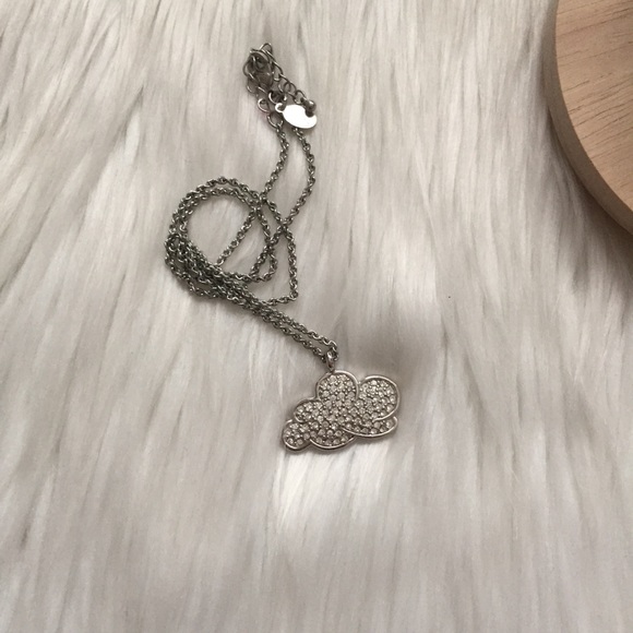 Dream Big Crystal Cloud Silver Necklace - Picture 3 of 9